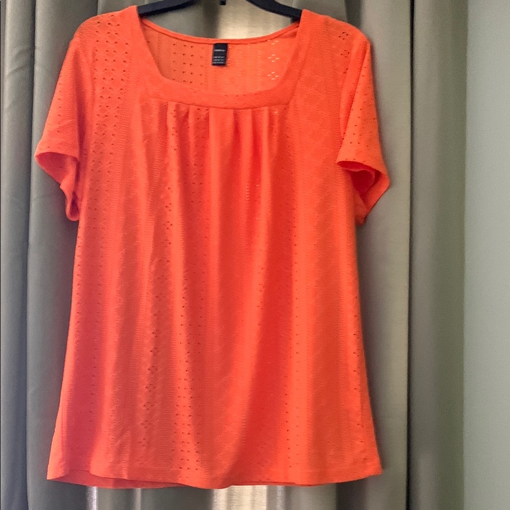 Orange Eyelet Women's Top